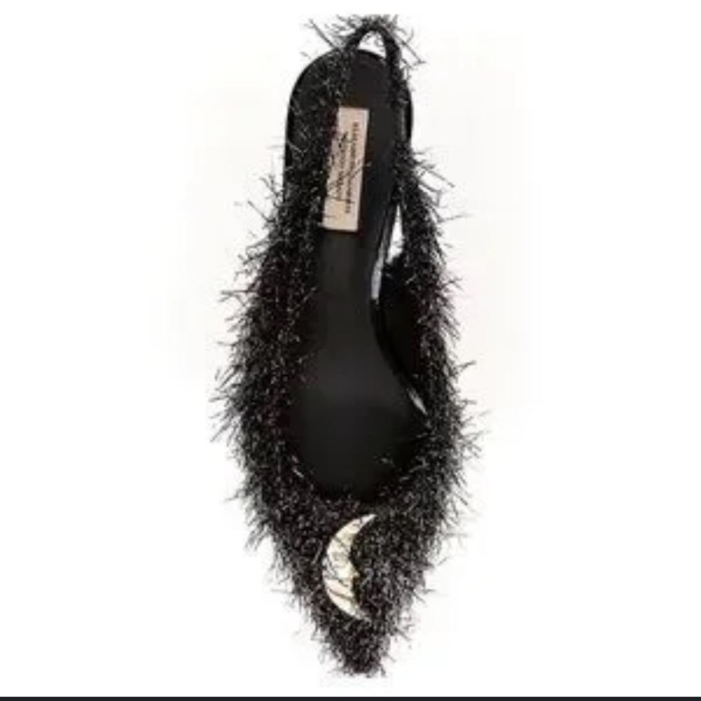 Antonio Melani x Elizabeth Damrich Moon Boucle black fall Fray Slingback pump